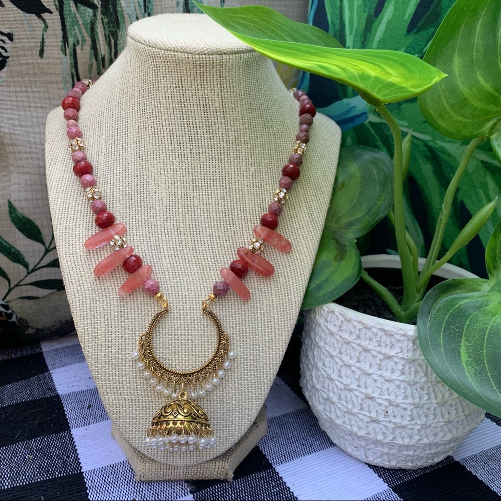 Handmade multi-stone & crystal bohemian necklace 💎❤️🌸 - Picture 2 of 8